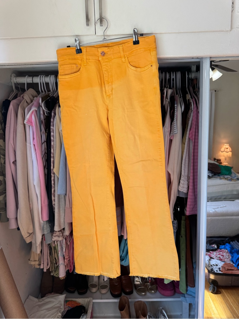 Dream Jeans by MAC Jeans Yellow Flared Wide-Leg Jeans